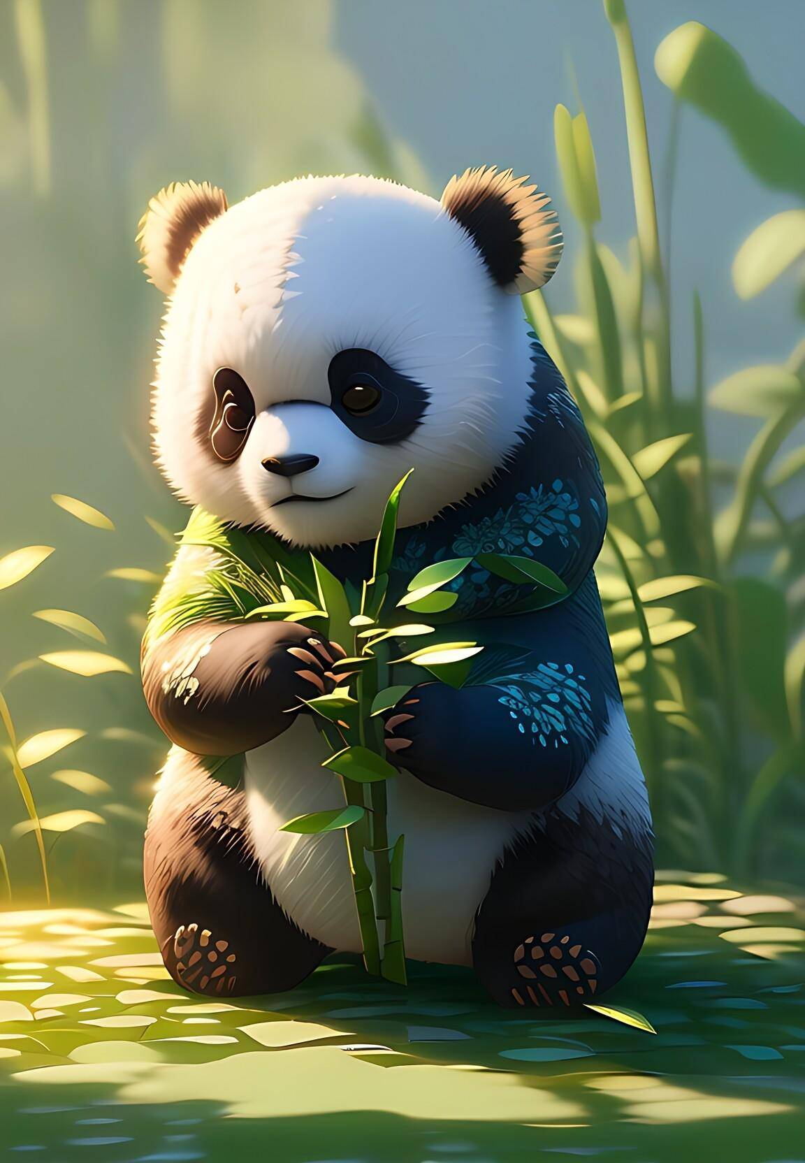 呆萌熊猫正享受着竹子大餐呢?它就想!那熊猫兄弟去哪了?