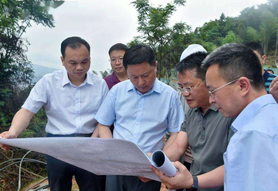 5月10日,县委副书记,县长黄斌到城市森林空间项目调研.