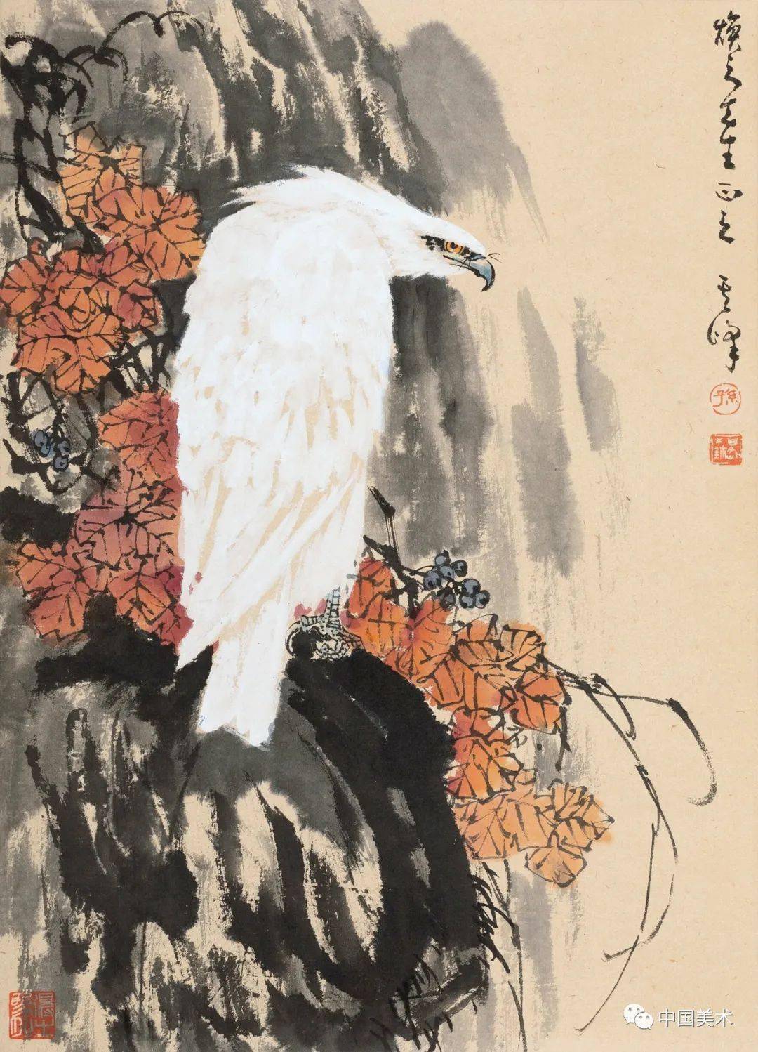 王学仲:孙其峰画鹰_白鹰_人民_精神