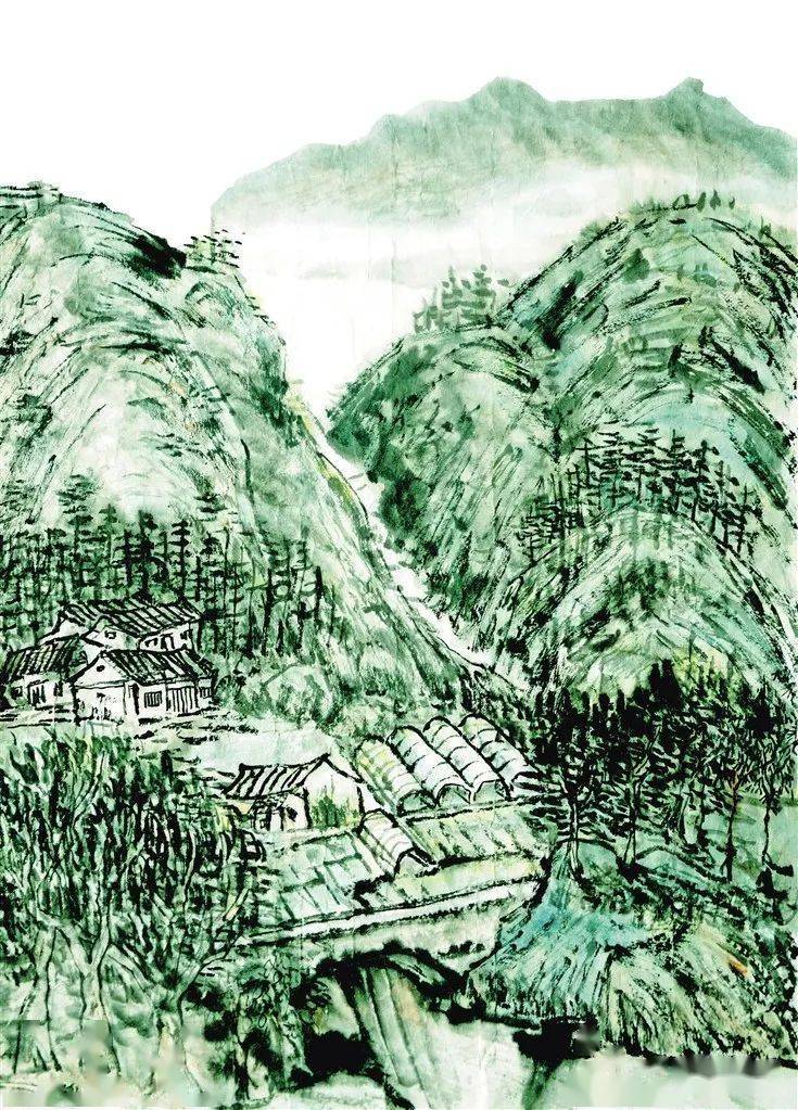 来品品丨书画家笔下的中坝!_石泉_ta_合作