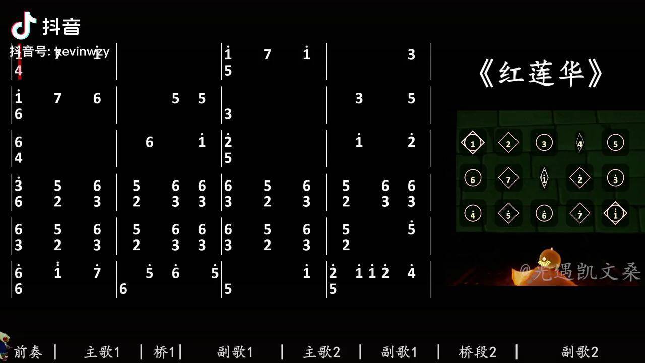 《红莲华》2指数字简谱 光遇 光遇琴谱 红莲华
