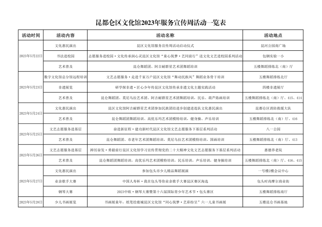 全国各种宣传周一览表图片