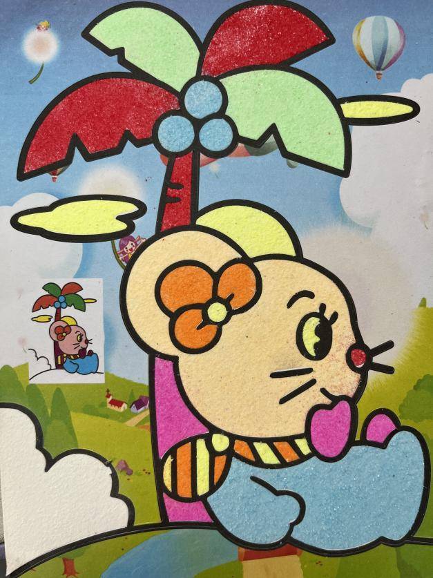 灞桥区赵庄小学课后服务之儿童沙画社团_孩子_绘图_色彩