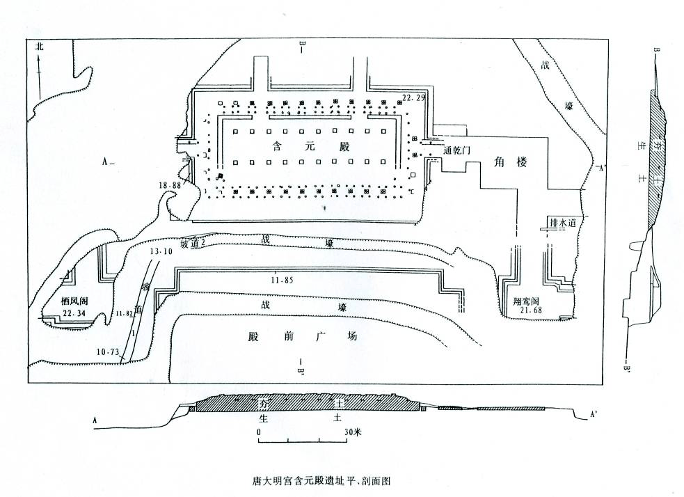 大明宫平面图含元殿图片