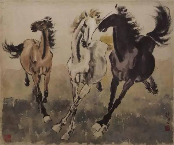 中国書道 中国書画 徐悲鴻 動物作品 奔馬 紙本画 長さ約69cm 幅約38cm 中国切手 徐悲鴻 奔馬郵票 1978年5月5日 切手、はがき