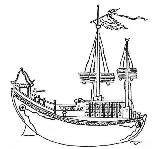 古代船简笔画图片