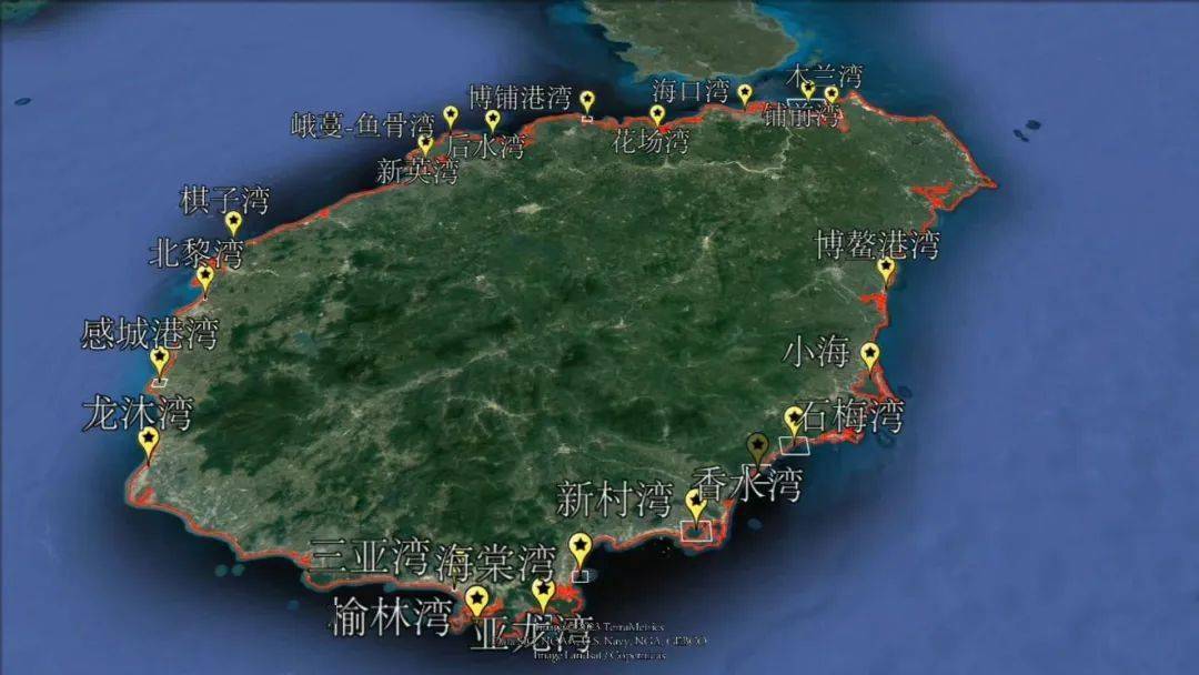 海南海花岛卫星地图图片