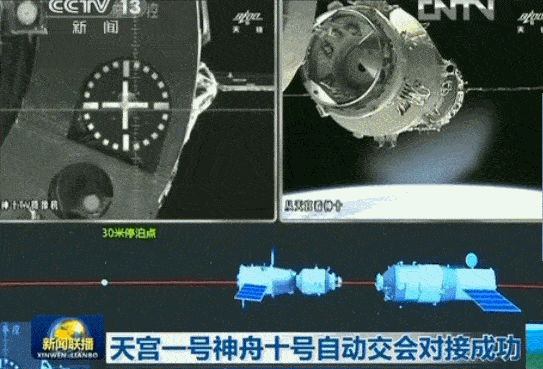 天宫一号与神舟十号飞船6月13日13时18分神舟十号发射成功首次进行