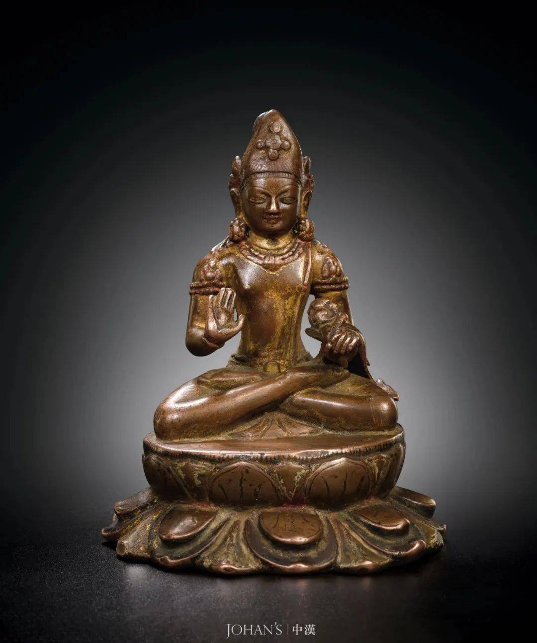 lot 170九至十世纪 地藏菩萨产地/风格:尼泊尔 李查维王朝材质:红铜