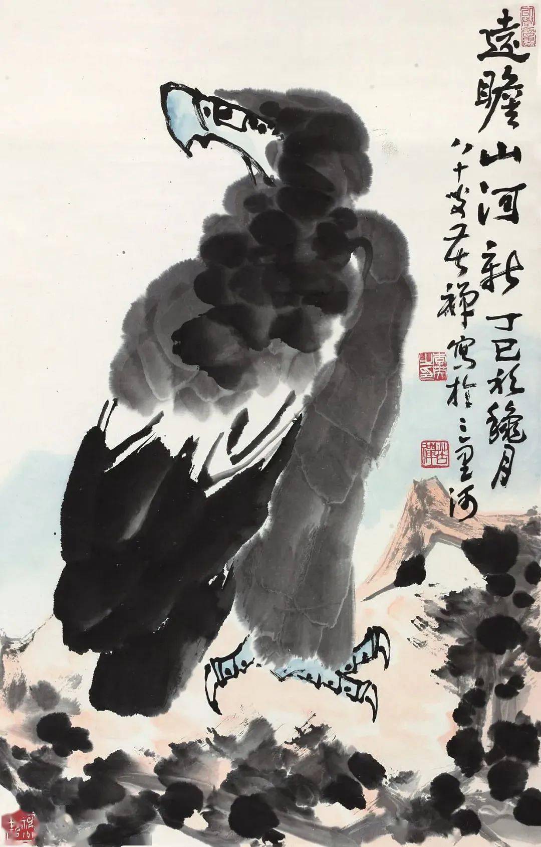 李苦禅画鹰作品赏析图片