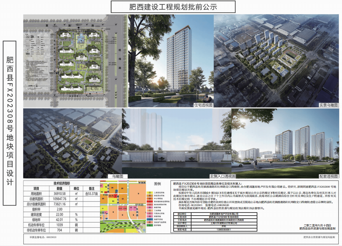 拟建10栋住宅！华润置地肥西FX202308号地块规划公示_项目_洋房_高层