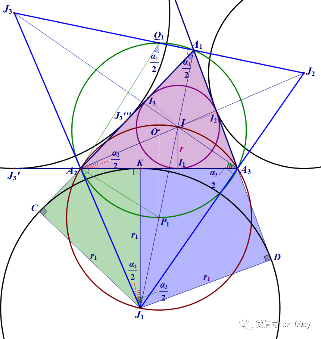 图说三角形内切圆半径及旁切圆半径公式_公众_文章_面积