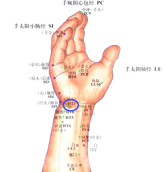 手腕上的经络图图片