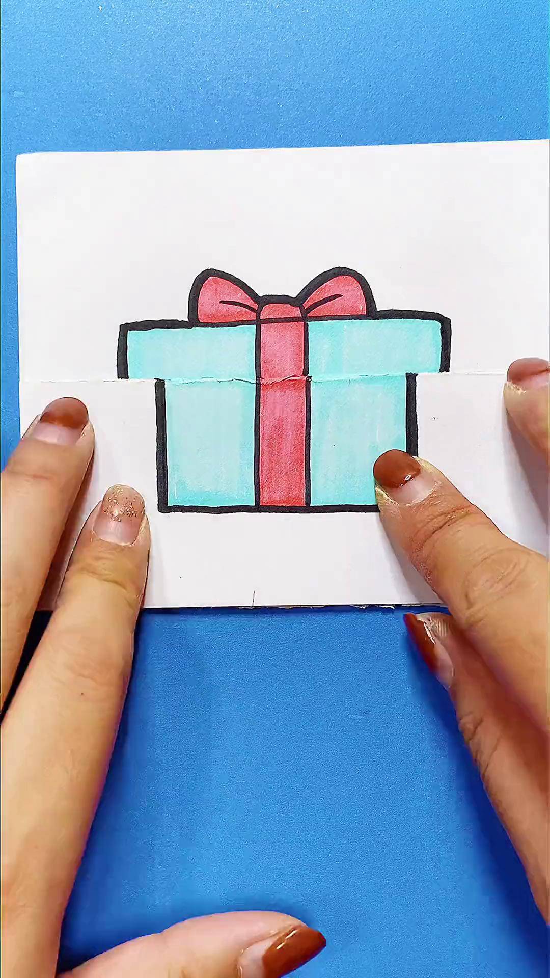 简笔画教程 一起学画画 简笔画教程 圣诞节礼物手工 手工diy