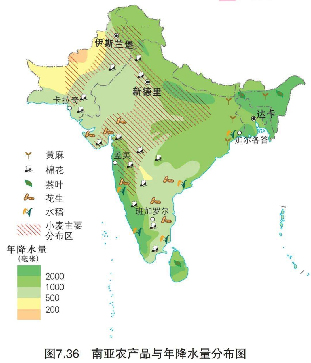 南亚农作物分布图图片