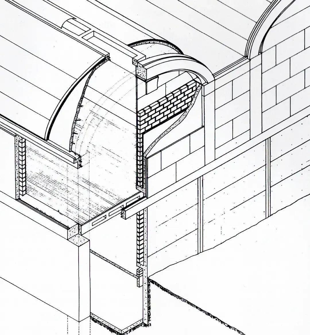 金贝尔美术馆的壳板是一种预应力壳体(prestressed shells),壳体下半