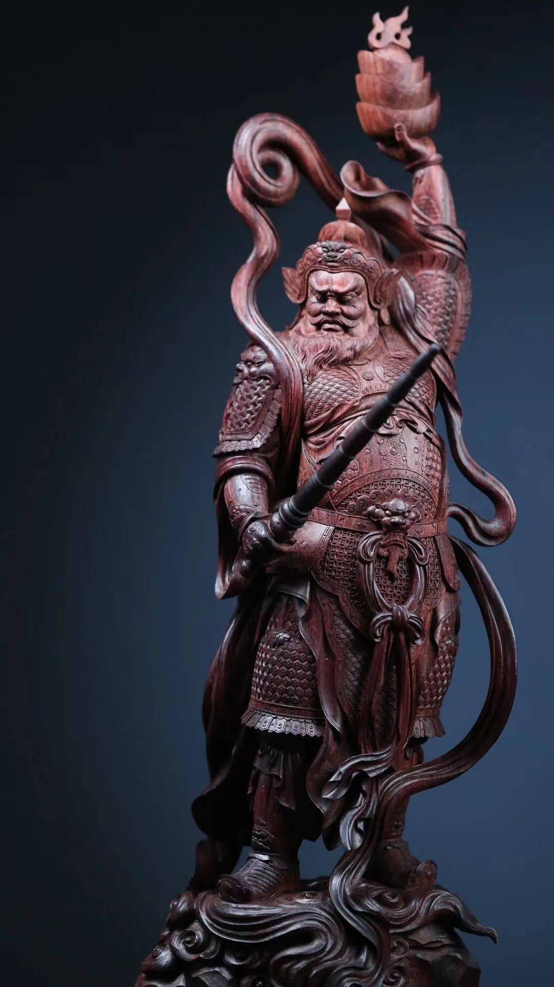 【巨匠严选】海南黄花梨·武财神赵公明造像_雕塑_推广_互联网