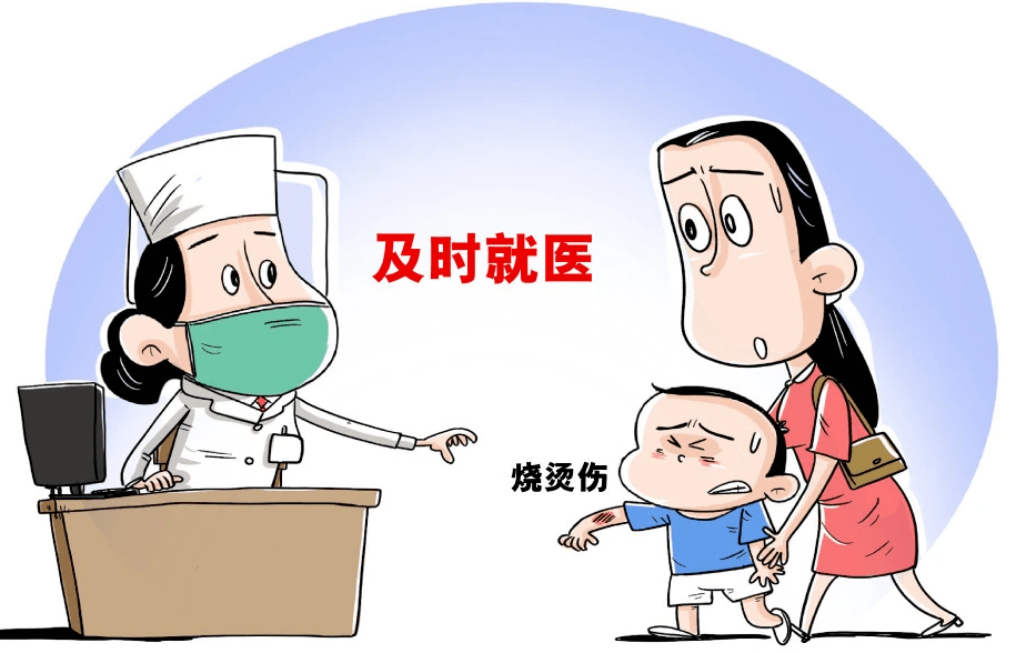 烧伤烫伤漫画图片