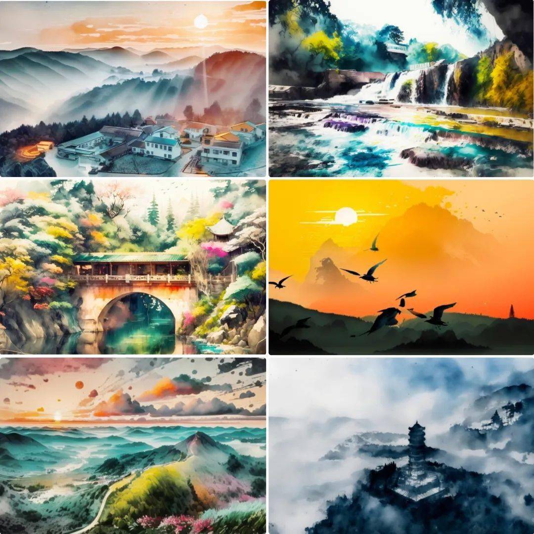 95是指点江山的水墨国画9595是酷炫惊艳的赛博朋克95……让人