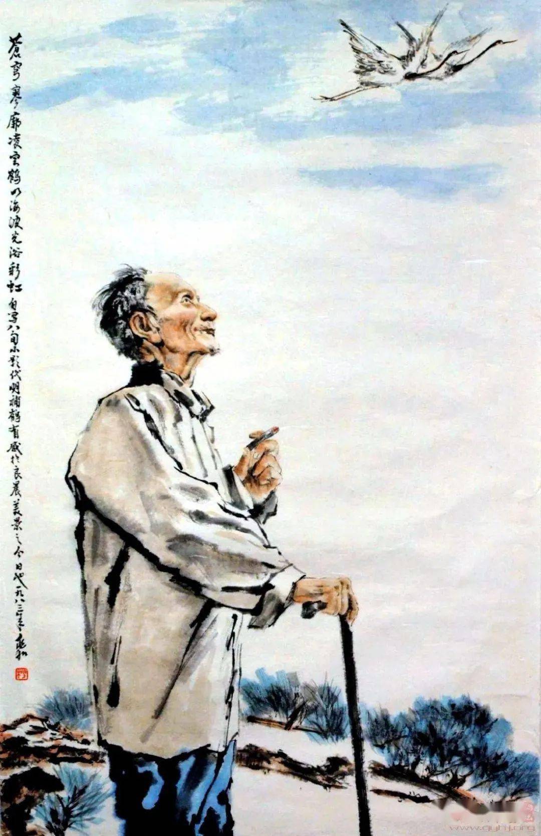 八雅轩丨【八雅丹青】大师蒋兆和画春,全是精气神!_中国画_人物_爷爷