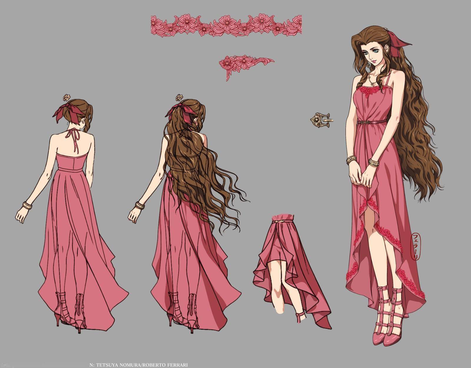 《最终幻想7:重制版》爱丽丝裙装礼服设计图 很漂亮_官方_重生_图案