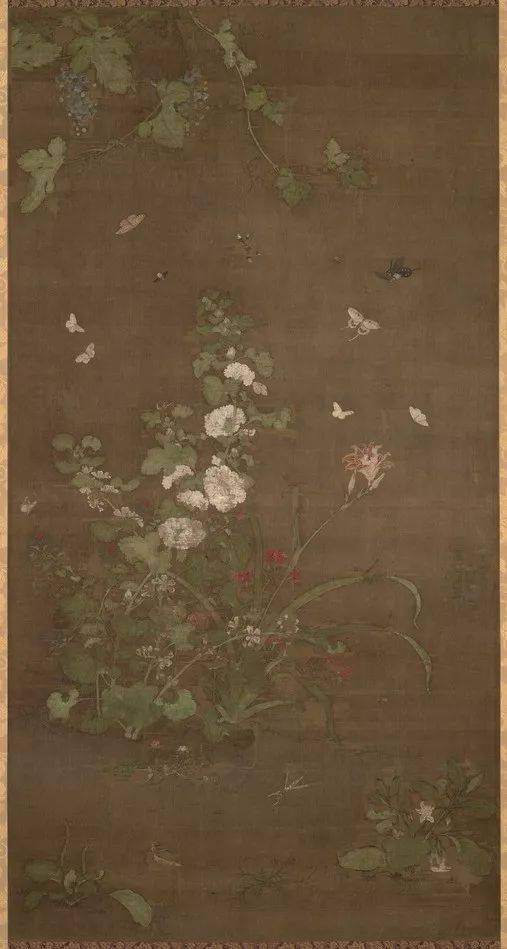 真作】中国書画『北宋画家趙昌・花鳥画・三尺中堂画・宣紙』肉筆紙本