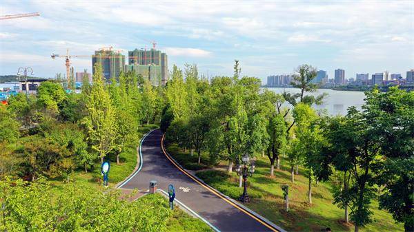 "幸福里"城在林中,景在城中,人景交融的美丽图景呈现,漫步宋家洲公园