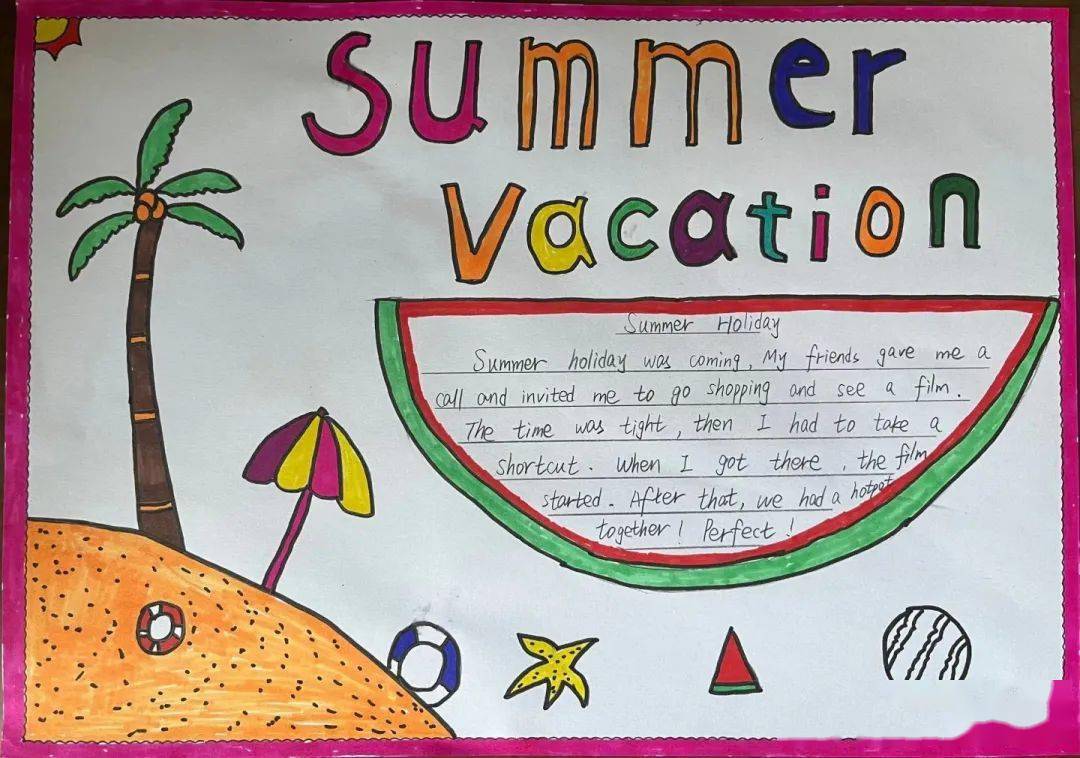 二年级学生们的暑期作业围绕"my summer holiday"主题,紧扣二年级下册