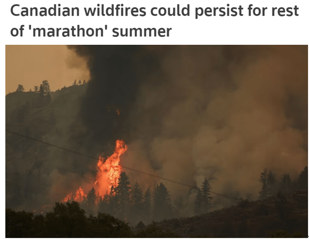 “山火”“史无前例”的山火肆虐燃烧，加拿大六成山火失控！