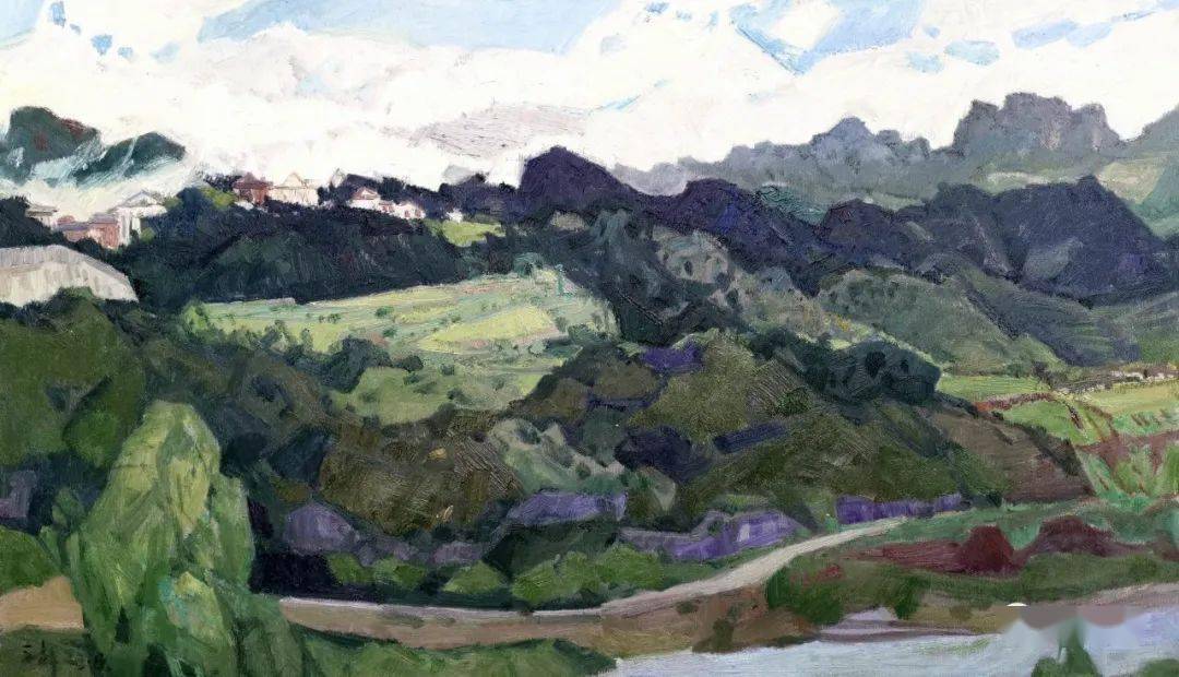 【写生啦】王辉2023最新油画作品_手机_湿地_苗寨