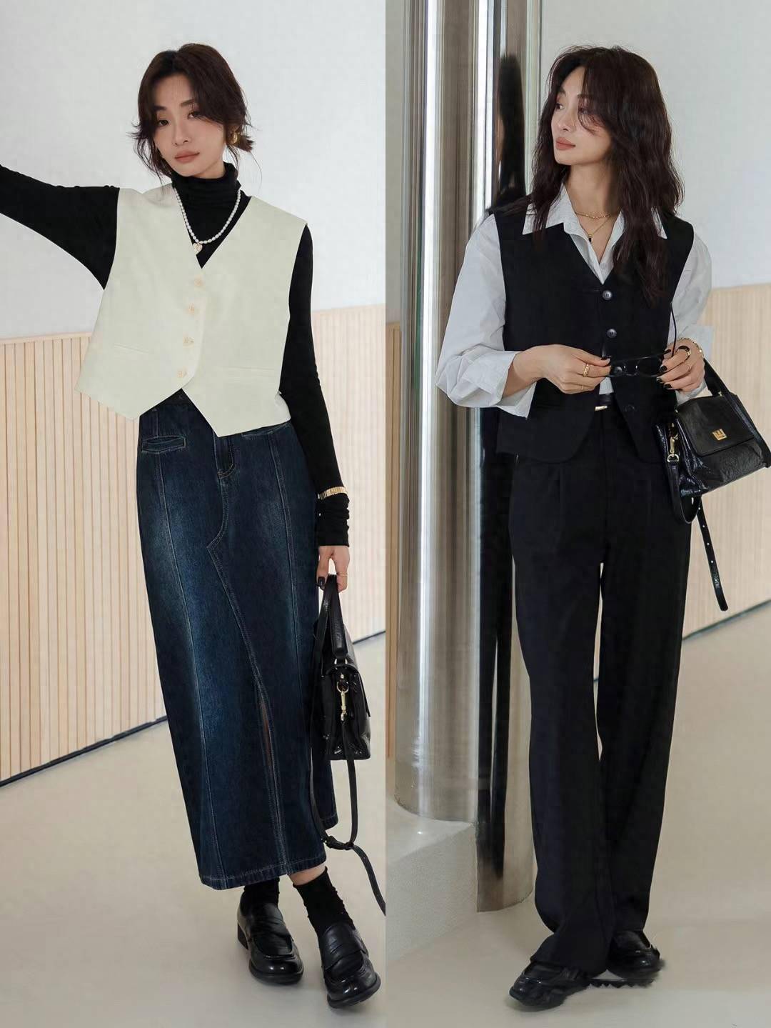 早秋怎么穿出高级美?西装马甲时髦显气质随便一穿就很有范