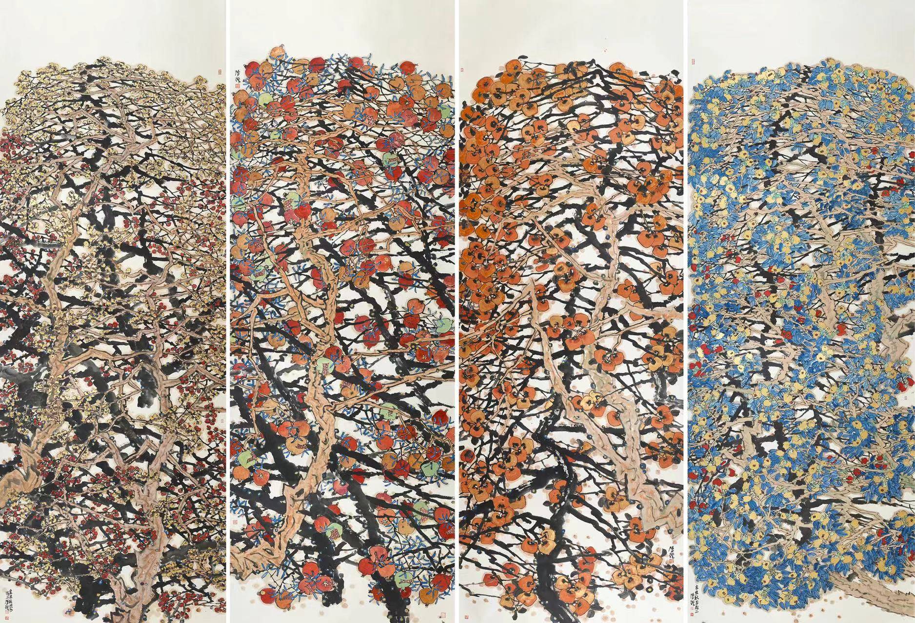 上海画家陈琪受邀为杭州亚运会创作组画《春华秋实》,亮出新海派新