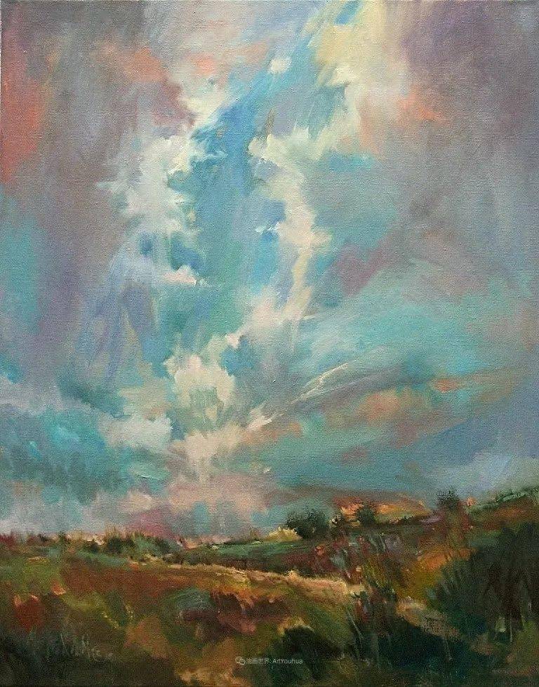 简约多彩的天空,玛丽·麦克萨姆风景画选_西北_美国_水彩画