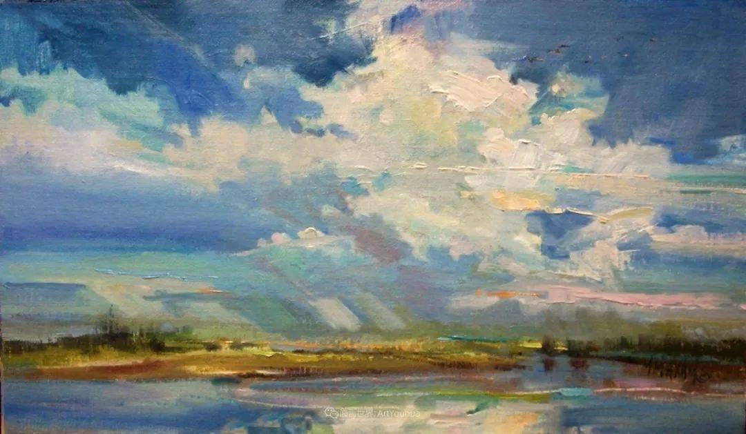 简约多彩的天空,玛丽·麦克萨姆风景画选_西北_美国_水彩画