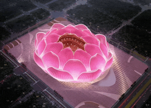许家印的金莲花vs省建院的牙雕,广州足球公园新设计方案来了!