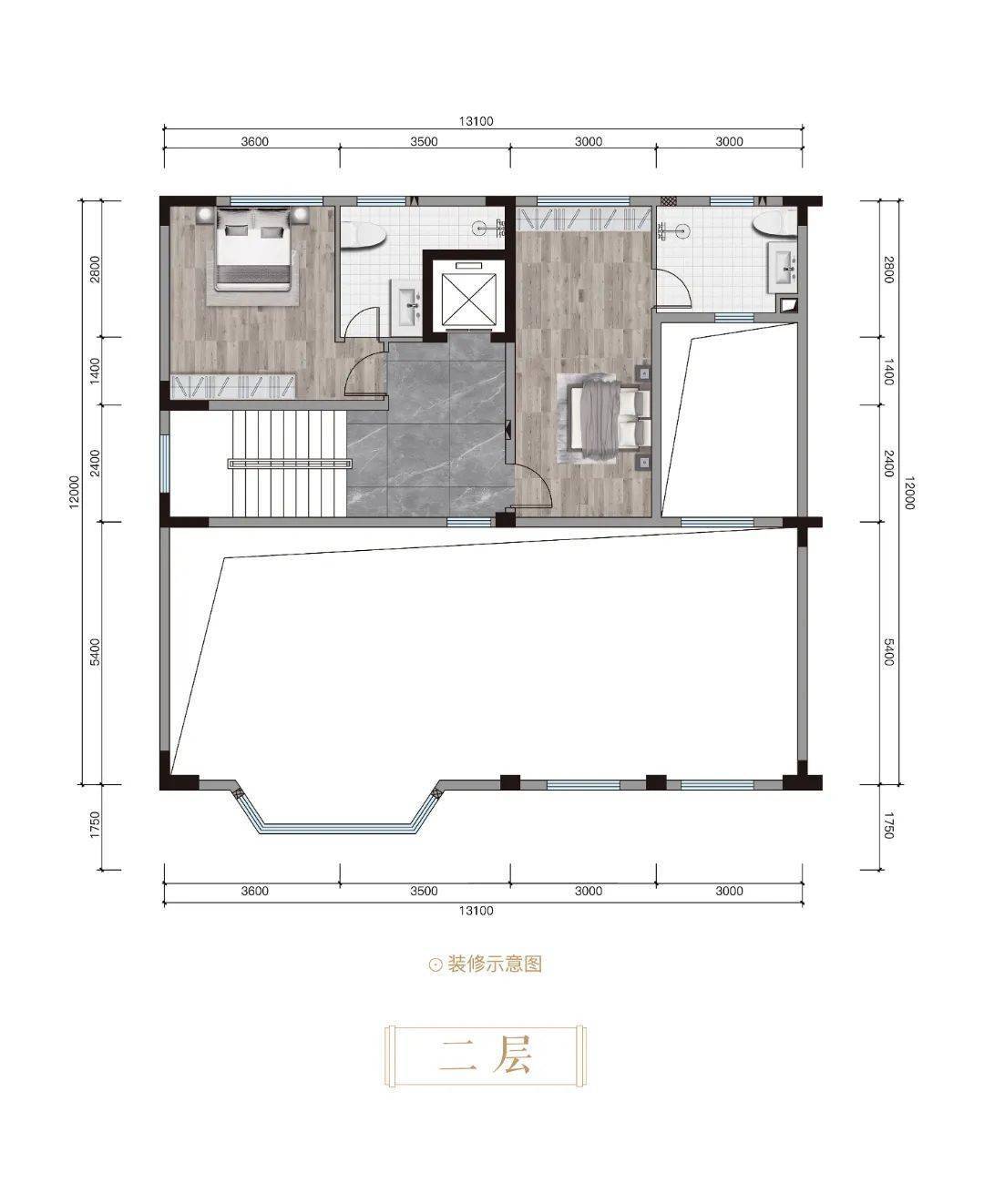  左右滑动查看c户型图>【商墅】建筑面积约393m05分布情况:46,47栋 
