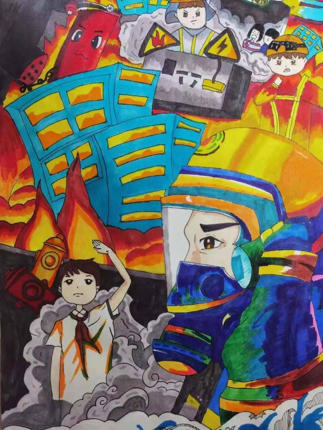 火焰蓝》作者:冼雨桐作者:吴颖晨《筑梦未来·科技消防》作者:张易歆