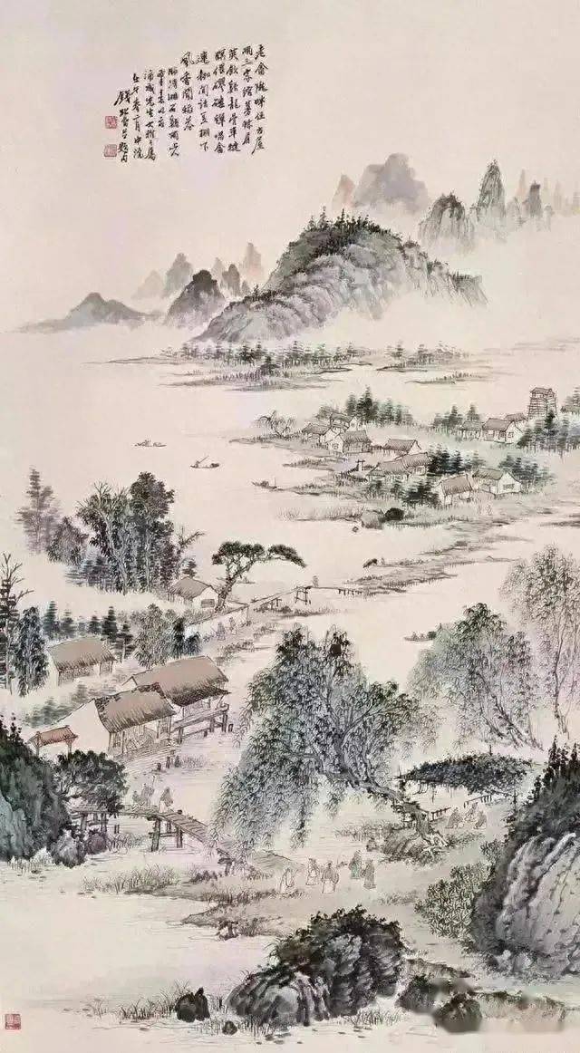 钱松喦山水画，苍润华滋，意境悠远_作品_创作_国画
