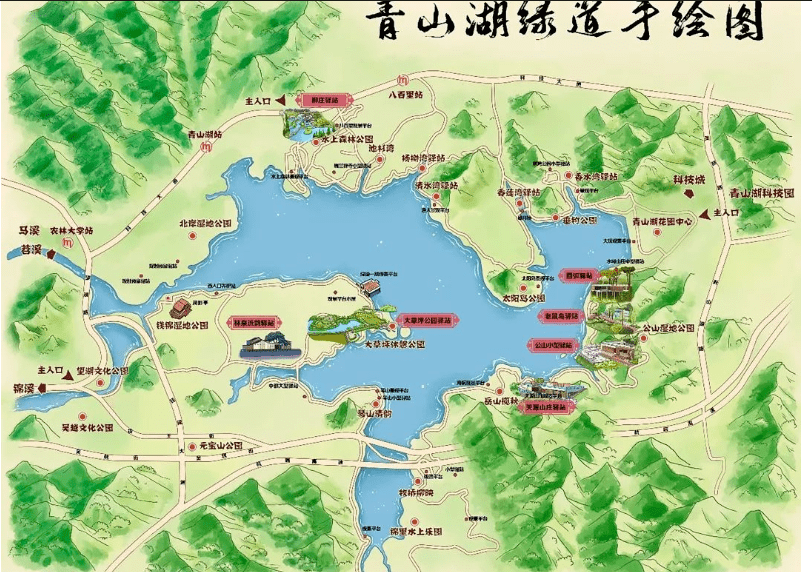 195公里,它沿着青山湖水库而建,为国家森林公园,途中更有一段国内极