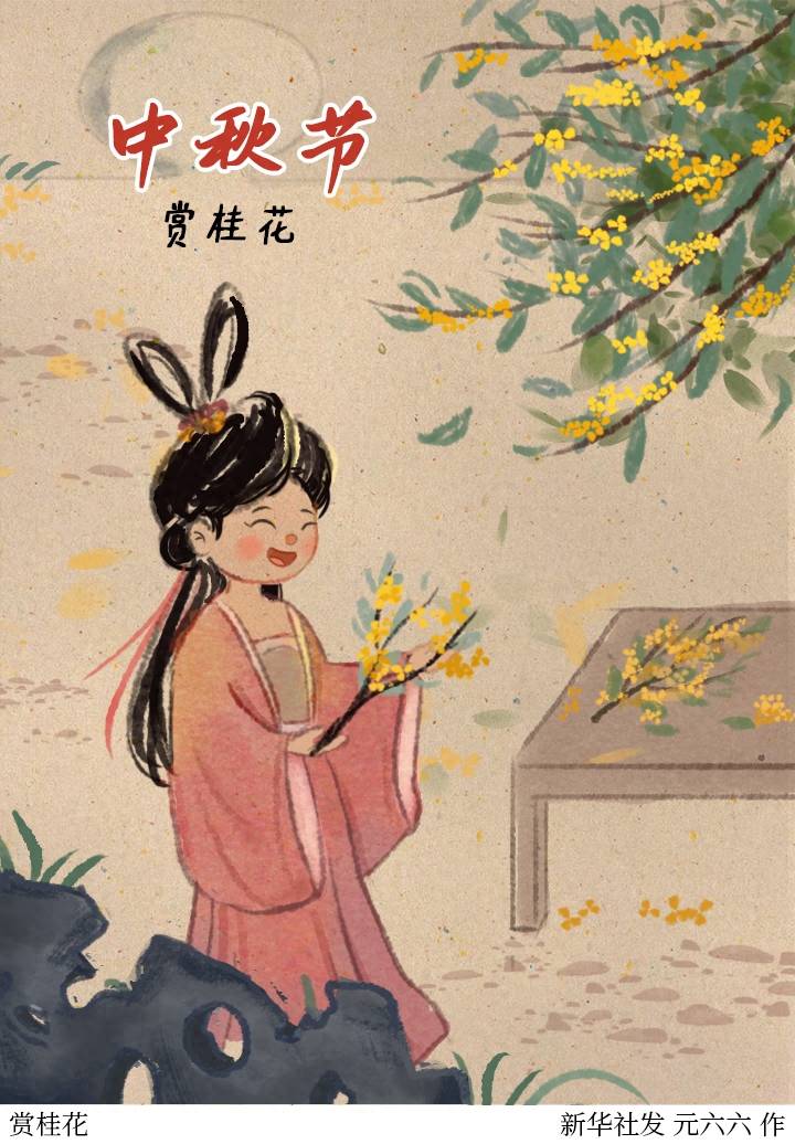 赏桂花简笔画图片