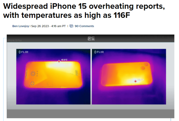iPhone 15热到不能碰？苹果回应 