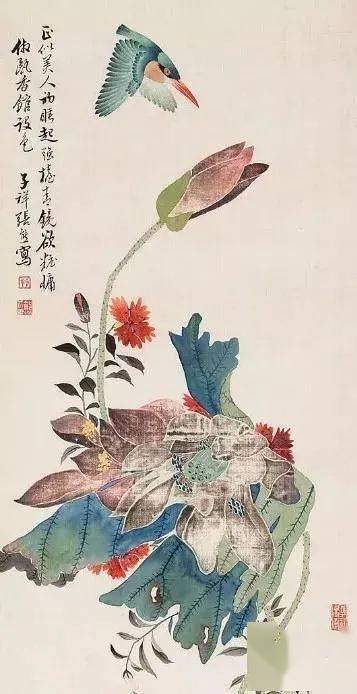 中国美術唐木色絵陶板細工六足高卓花台高44cm 花鳥図粉彩細密細工古