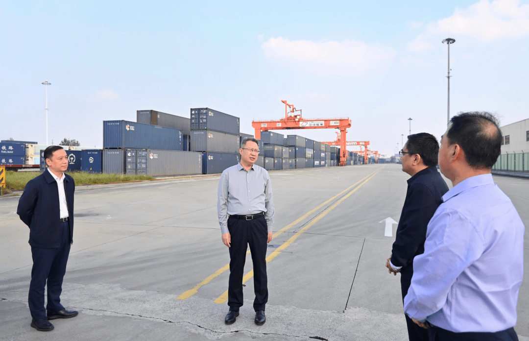 郭元强调研国家物流枢纽城市建设工作:构建现代物流体系,推动产业转型升级,把交通区位优势转化为国内国际双循环枢纽链接优势_武汉_新发展_班列