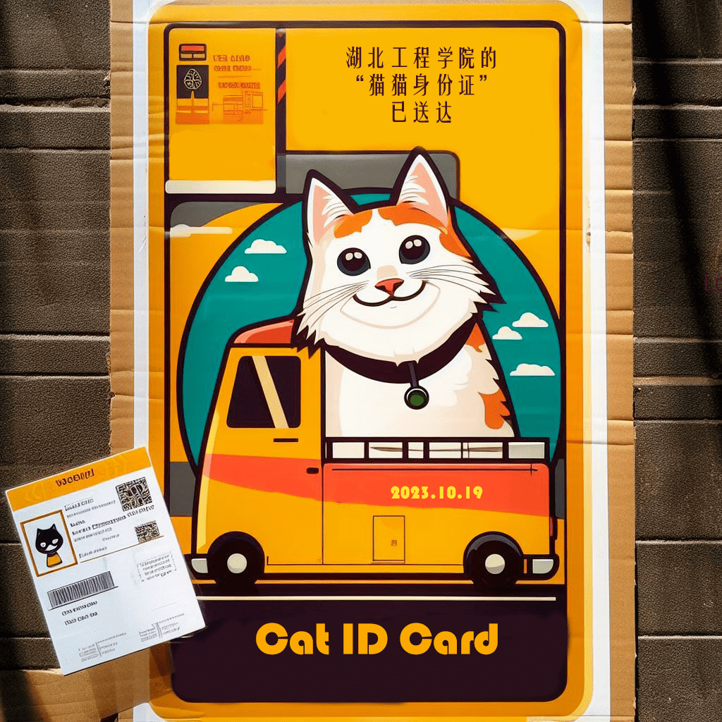 叮咚!湖工校猫“身份证”已为您送达_cat_猫猫_月亮