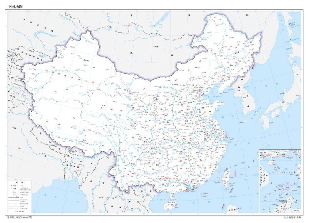 中国地图标准版,收藏!_国家_邻国_版图