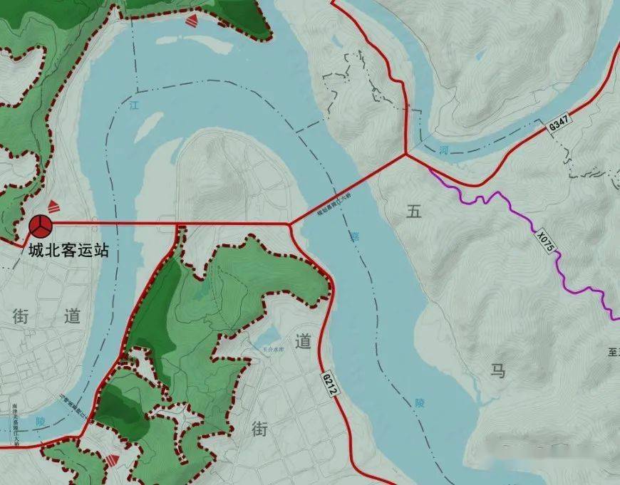 一頭接著七里濱江路(g21g國道),另外一頭連著347國道