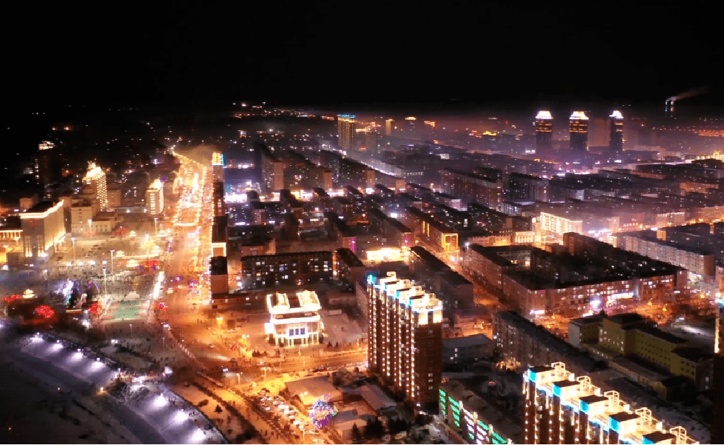 嫩江夜景图片
