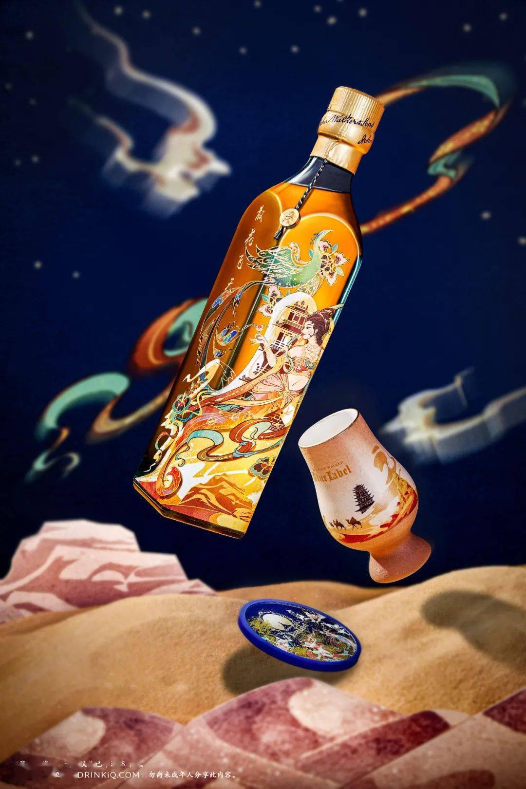 散花飞天婀娜软卧,手捻散花,青鸟悬天带来相思之情.