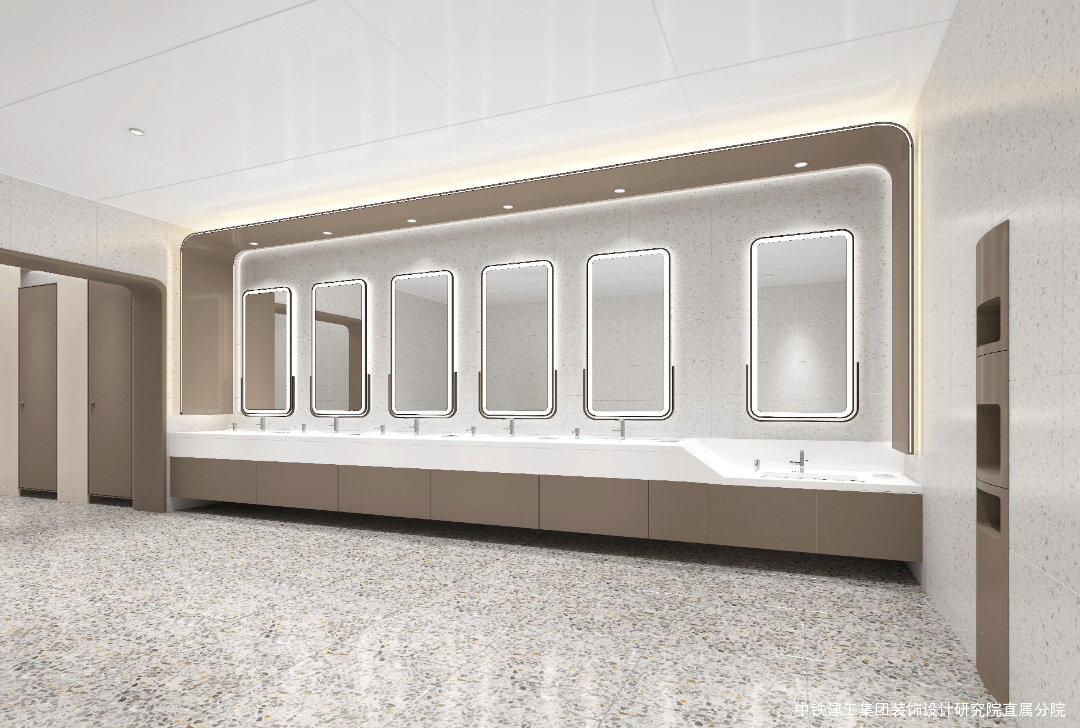 卫生间前室卫生间第三卫生间贵宾厅整体延续圆润的设计手法,将吊顶倒