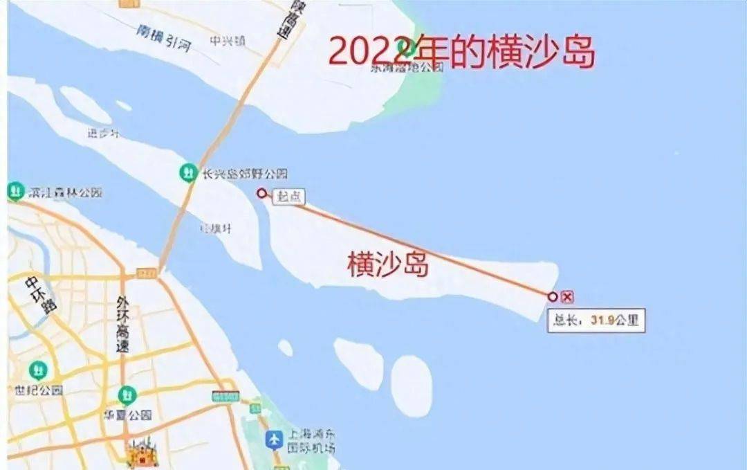 横沙岛多大图片